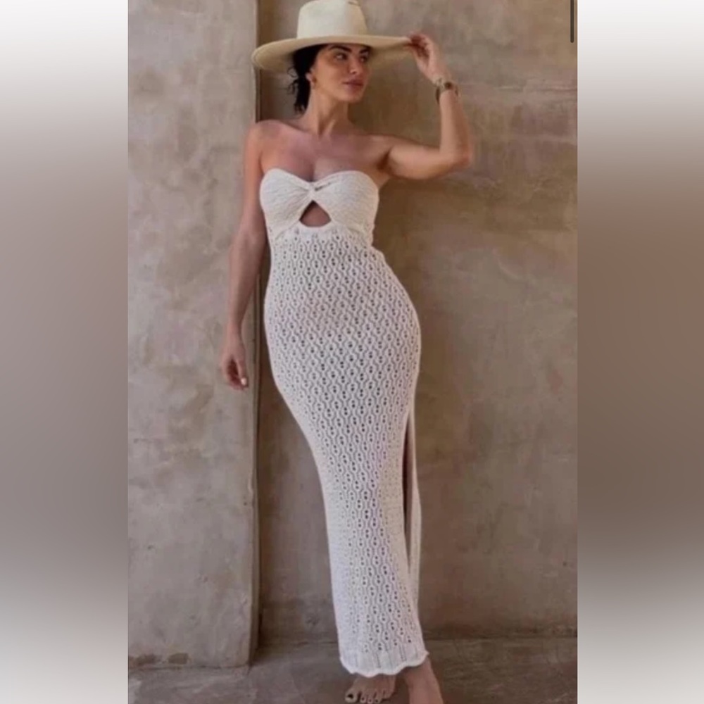 Zara cutout pointelle dress! Sold out online.